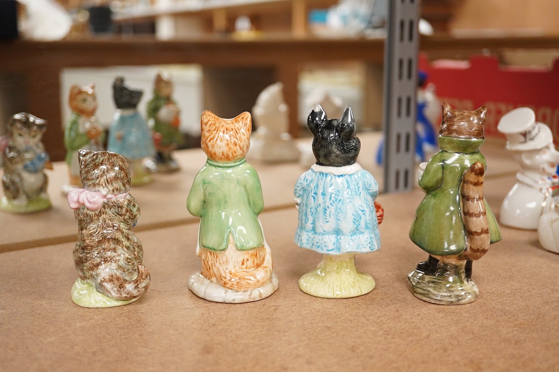 Four Beatrix Potter Beswick figures; Simpkin, Ginger, Miss Moppet and Pig-Wig, largest 10cm high